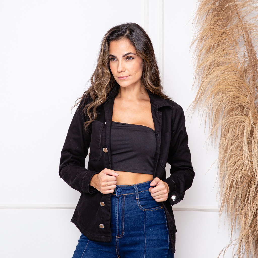 Jaqueta Jeans Camisa Jeans grosso Femininas Shopee Brasil