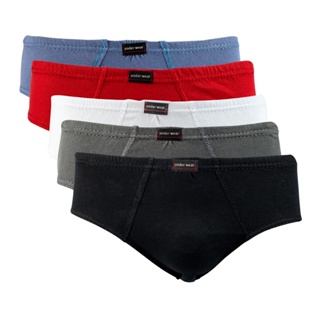 Kit com 5 Cueca Adulto Masculina Modelo Slip/Tradicional/Normal - Tecido 100% algodão