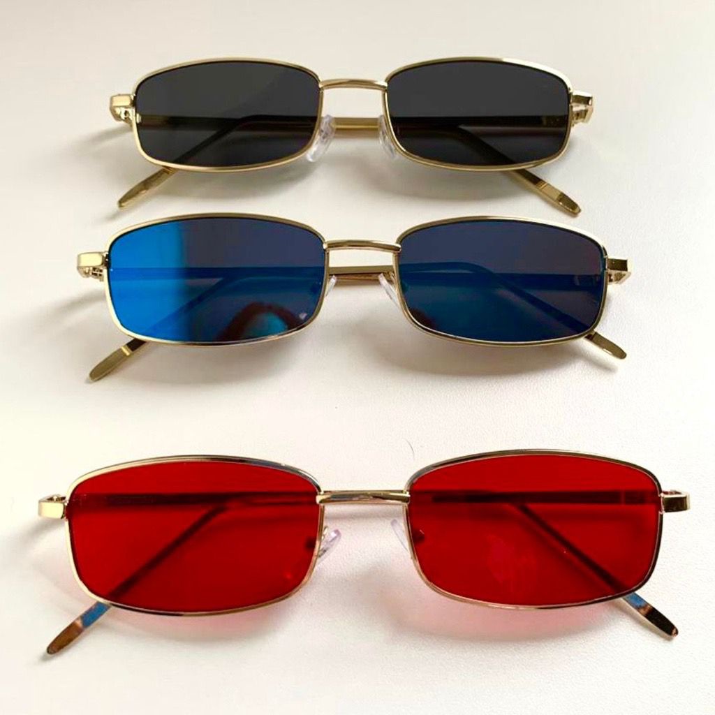 Óculos de Sol Retangular Retro Vintage Clássico Várias Cores Masculino e Feminino Promoção