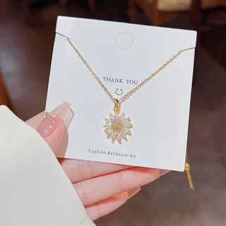 Colar Pingente De Girassol De Beleza Folha Colares De Flores Gargantilha Para Mulheres