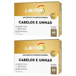 Kit 2 Lavitan Cabelos E Unhas 120 Cápsulas em Oferta na Shopee