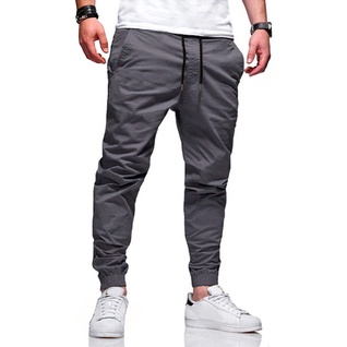 Calça Jogger Masculina Sarja Elástico Bege Escuro - Compre Agora