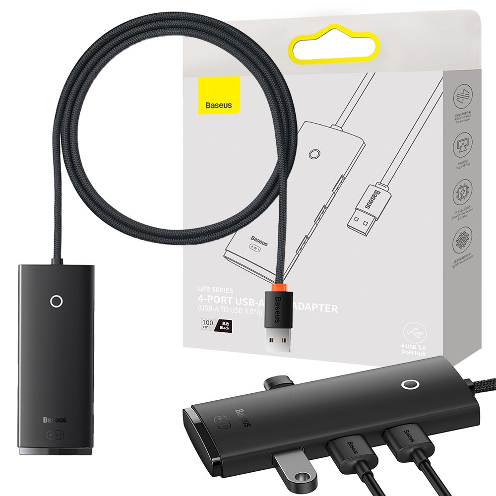 Hub Usb 3.0 Baseus Windows Macbook 4 Portas 5gbps Alimentado