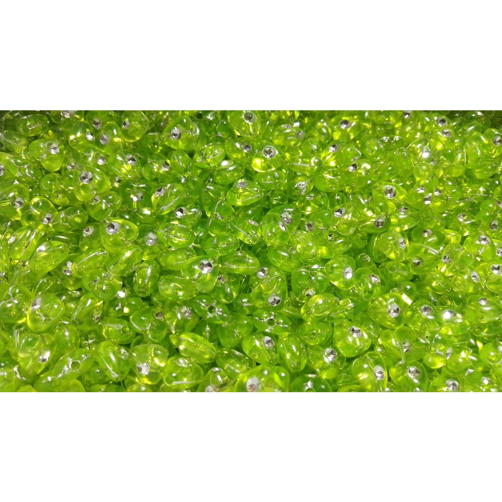 300 conta falso strass resina coração verde | Shopee Brasil