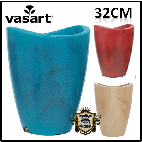 Vaso de Polietileno Redondo ALTO VERONA tam 30 x 53 cm Vasart cor Antique  Verde