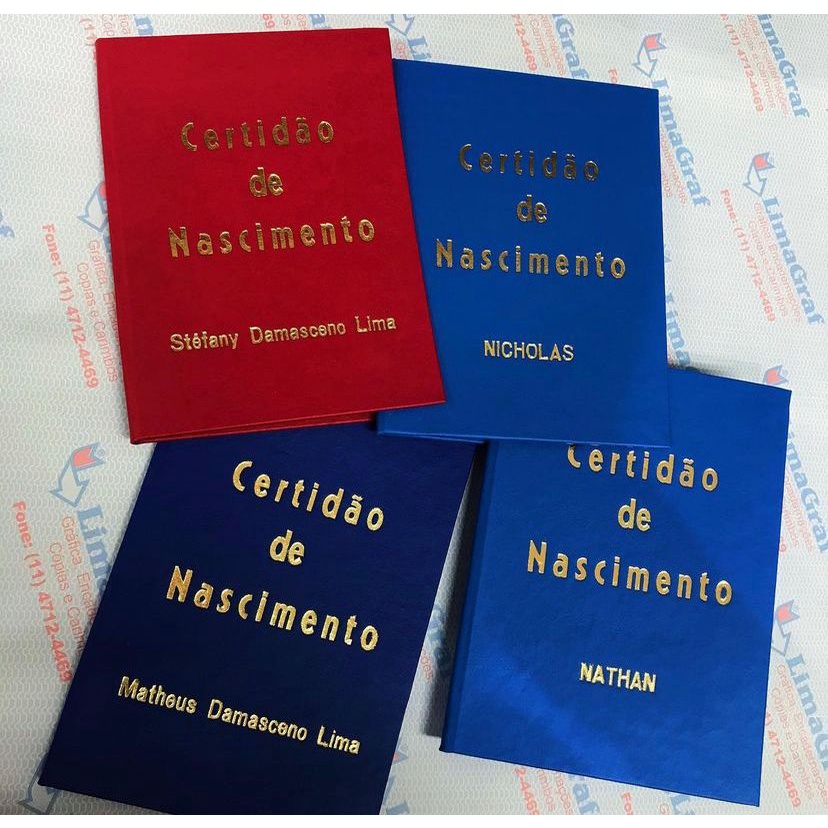 CAPA CERTIDÃO DE NASCIMENTO PERSONALIZADA