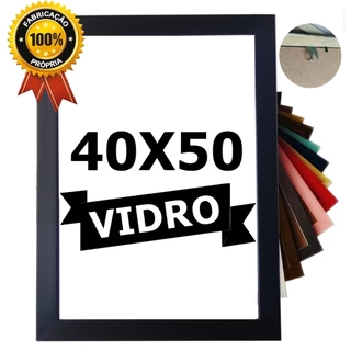 Moldura Quadro 40x50 Em Madeira Laqueada PREMIUM Com Vidro