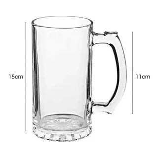 2 Caneca De Chopp 500ml Cerveja Copo De Vidro Liso - ENVIO IMEDIATO.