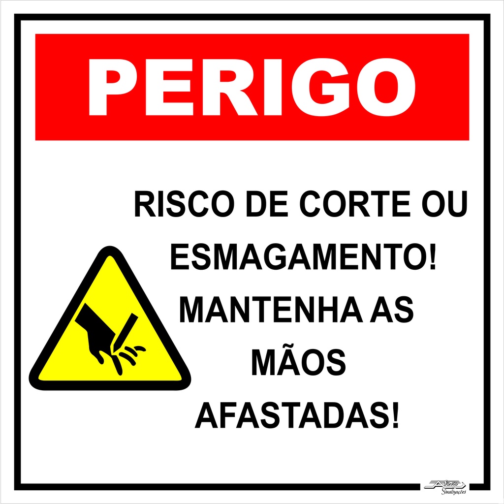 Placa Risco De Corte Ou Esmagamento | 30x30 | Shopee Brasil