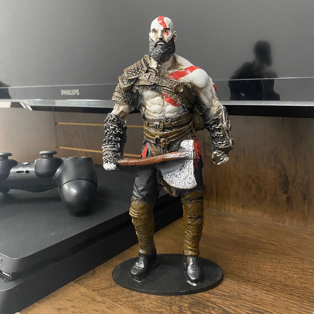 Kratos God Of War 2018 Boneco Colecionável Resina