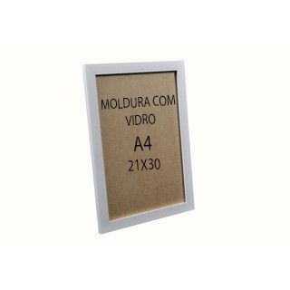Quadro A4 Certificado Branco Com Vidro 21x30cm