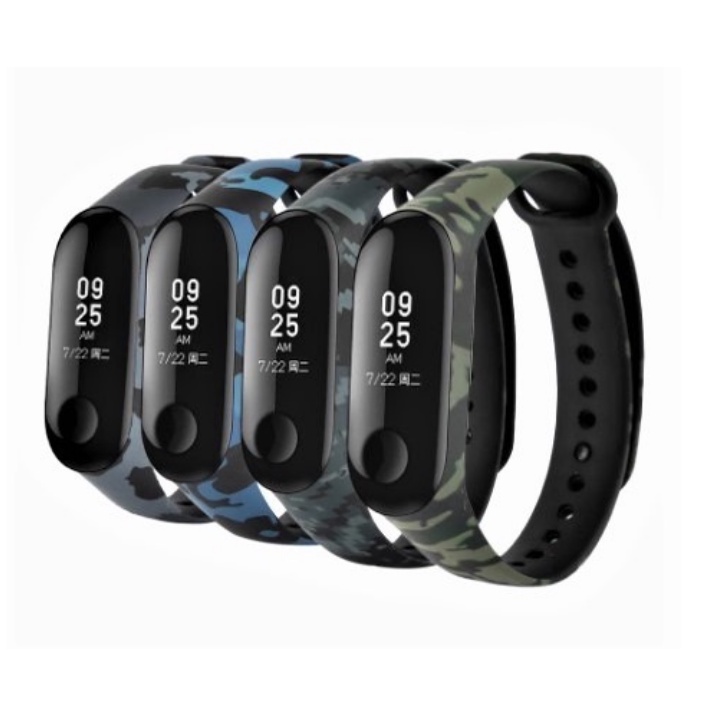 Pulseira Camuflada Rel Gio Xiaomi Mi Band E Miband Silicone