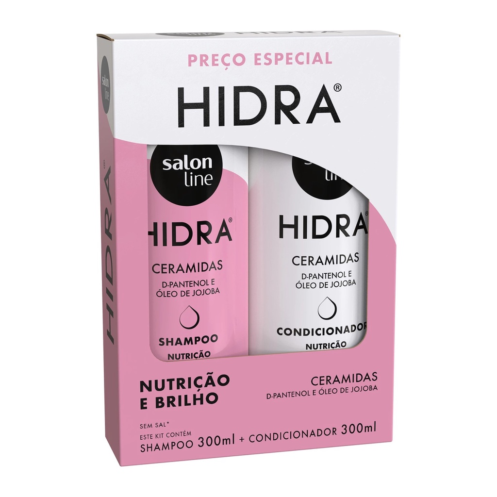 Kit Shampoo + Condicionador Hidra Nutrição e Brilho Ceramidas Salon