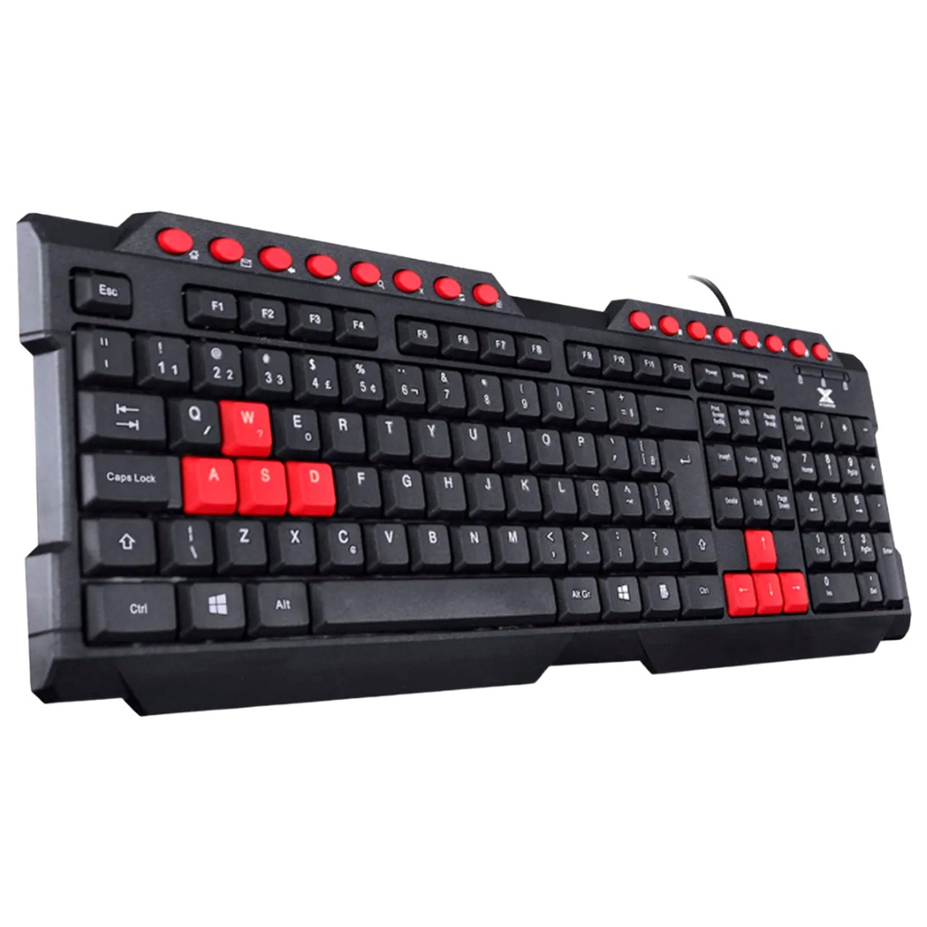 Teclado Gamer ABNT2 USB Multimídia Silencioso - Ideal para FPS/PC