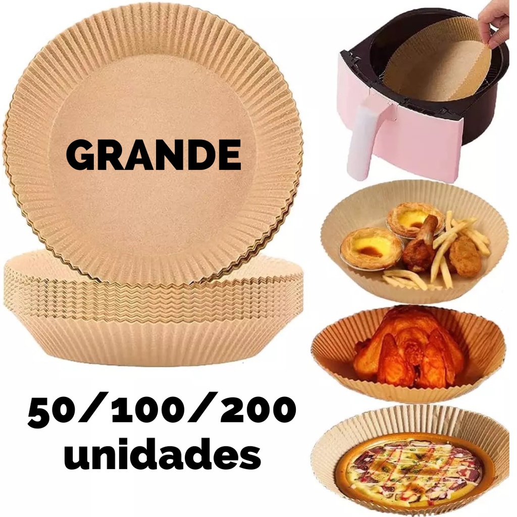 FORMA DE PAPEL REDONDO DESCARTAVEL P/AIR FRYER/FRITADEIRA ELETRICA 50 PCS  15,5CM0 TRC5298 - Forma Papel Pequena com 50un Antiaderente Descartável Air  Fryer - DURALEVE