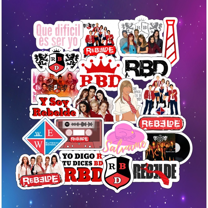 Pack Stickers RBD Rebelde 20 unidades Adesivo Escorrega o Preço