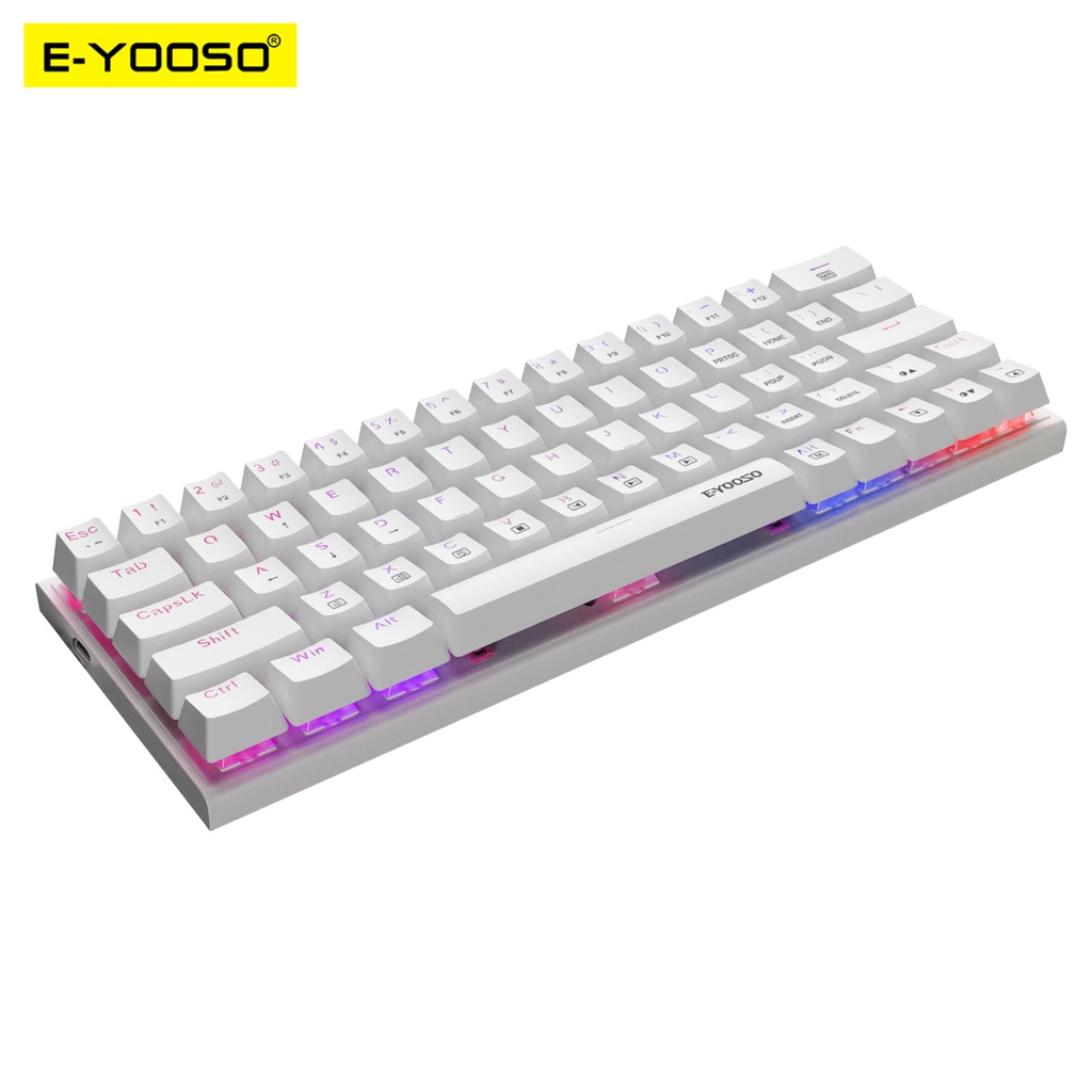 E Yooso Teclado Portugu S Brasileiro Z Rgb Usb Mini Mec Nico Fino Com Fio Vermelho