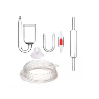 Kit Difusor Co2 Com Conta Contador De Bolhas Curva U Mangueira Anti Retorno e Ventosa