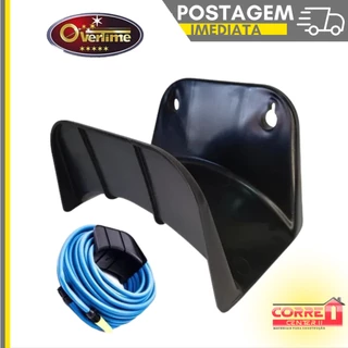 Suporte Mangueira Jardim Plastico Parede - Preto Overtime