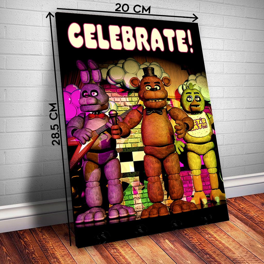 Quadro Placa Decorativa Five Nights At Freddys 1 Celebrate Poster Oficial