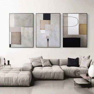 Quadros Decorativos Trio Kit 3 peças Grandes 90x60 ou 60x40 mais de 50 opções de imagens Quadro decorativo Sala Quadro decorativo Quarto Quadro decorativo Escritório Quadro decorativo Marmorizado Quadro decorativo abstrato Folhas arte quadro mosaico