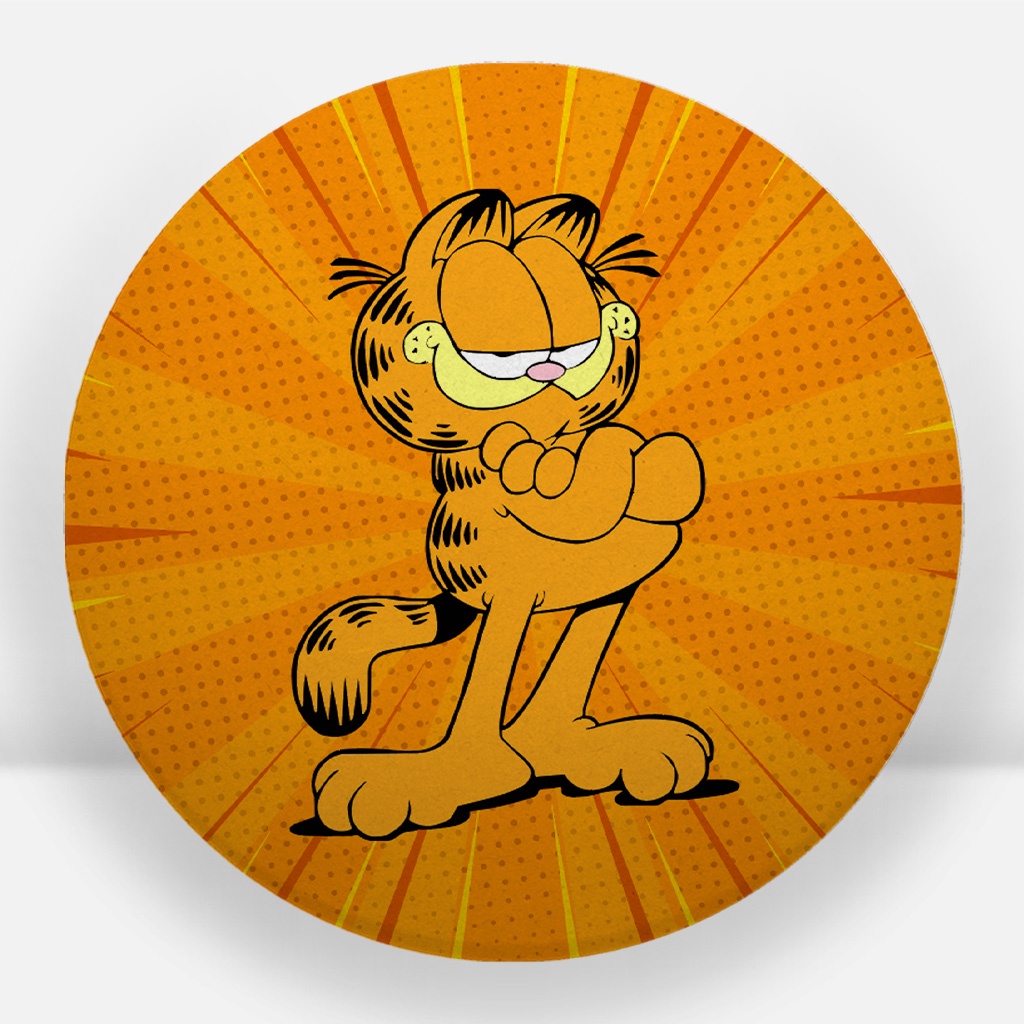 Painel De Festa Redondo Sublimado Em Tecido Tema Garfield | Shopee Brasil