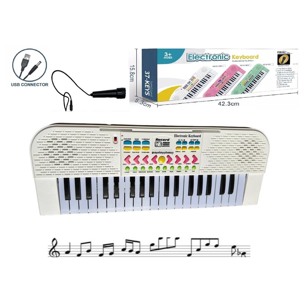 Teclado com Microfone BX1622 Piano Musical Infantil 37 Teclas 06