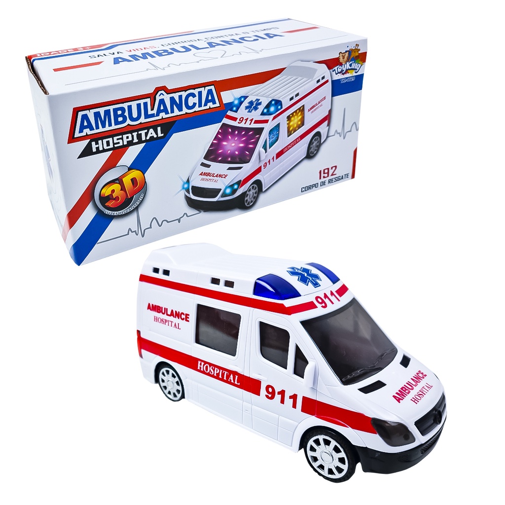 Brinquedo Infantil Carrinho de Ambulância com Som e Luz | Shopee Brasil