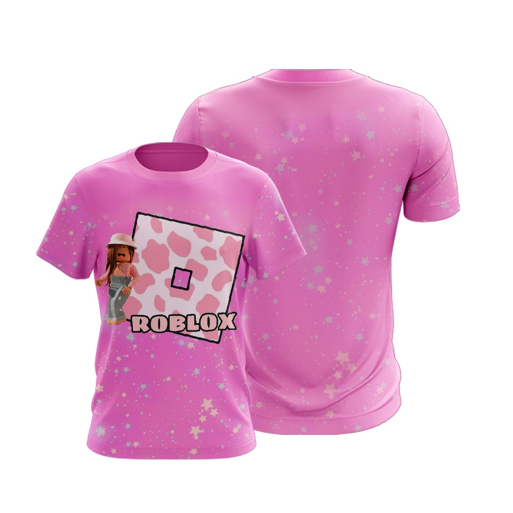 T shirt roblox feminina rosa