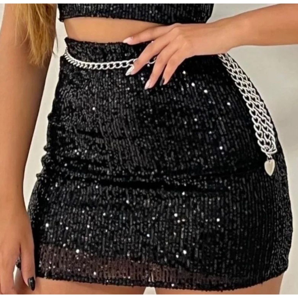 Saia Paete Saia Preta Balada Saia Roupas Pretas Para Balada