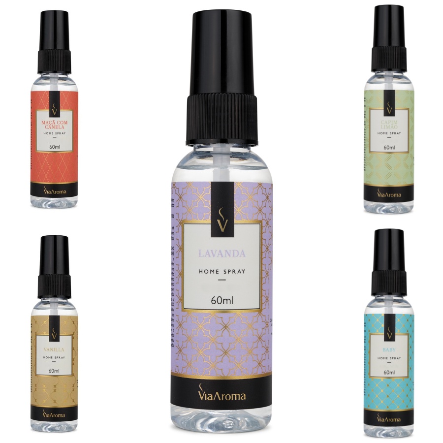 Home Spray Via Aroma 60ml Várias Fragrâncias