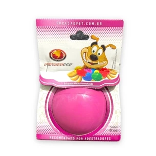 Bolinha Rosa Maciça 80mm Dogão Brincadeira Bola Resistente Mordedor Cachorros Furacão Pet