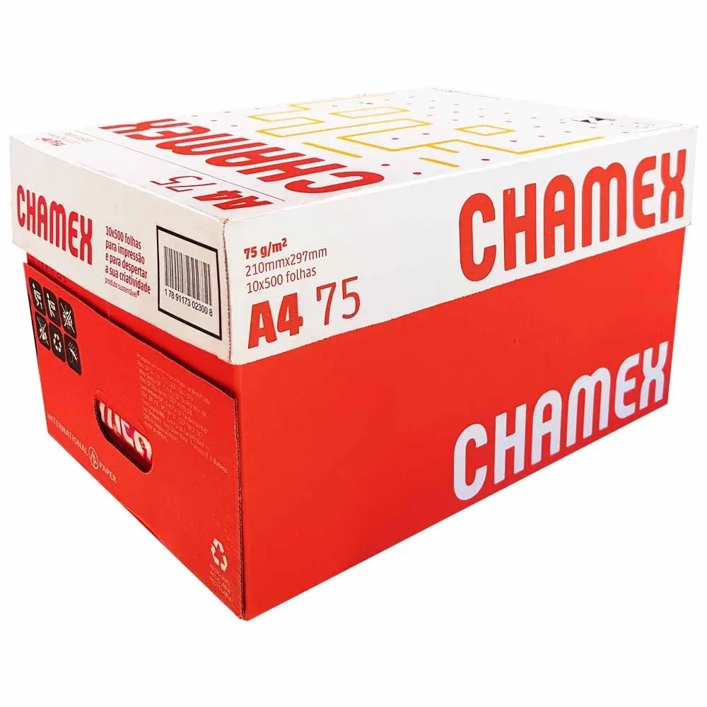 Papel Sulfite A4 75g 210mmx297mm Caixa Com 10 Resmas 5000 Folhas Chamex Cx 1 Un Shopee 1310