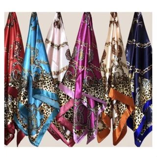 90x90cm Lenço Cetim Cabeça Pescoço de Seda Super Moda