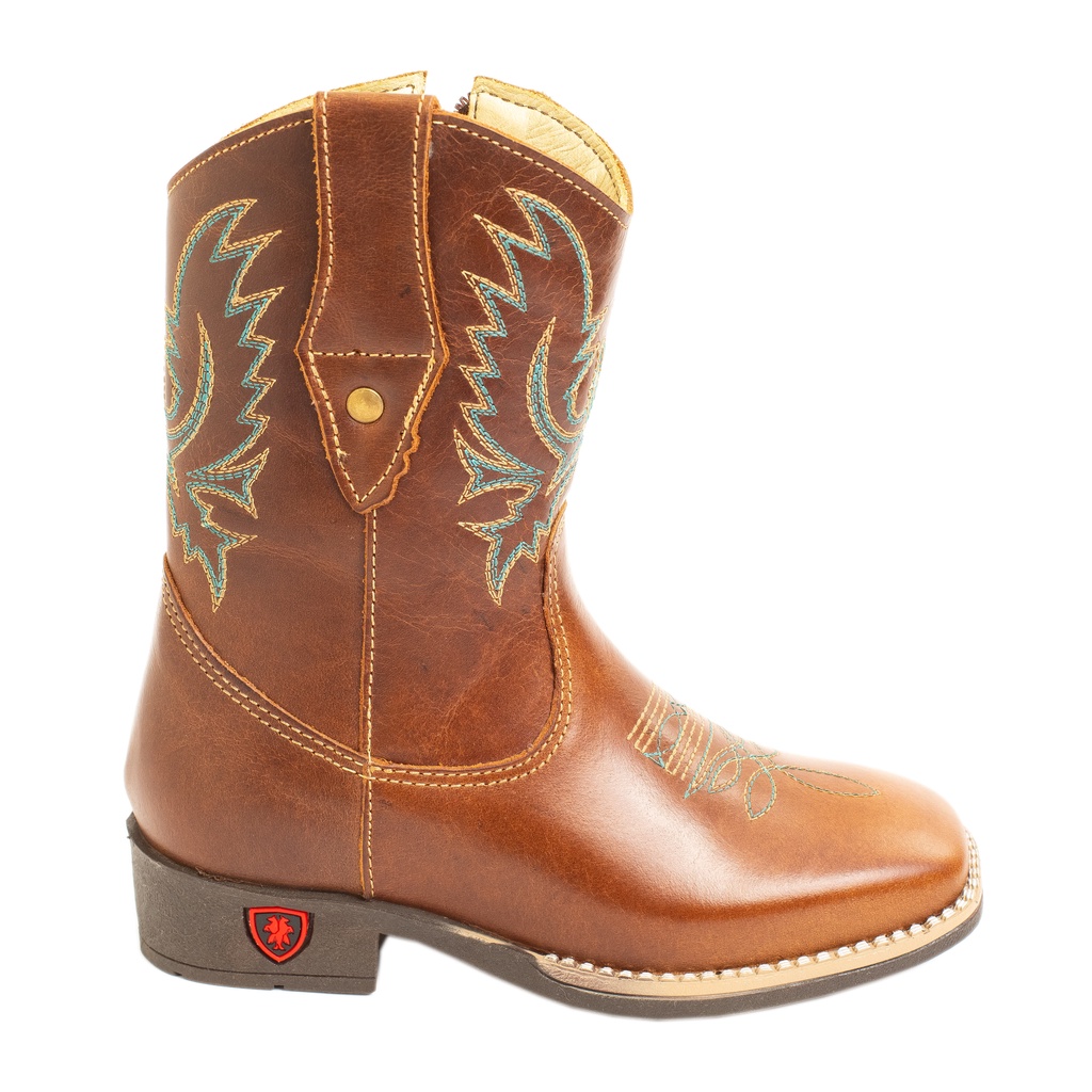 Bota Country Texana Infantil em Couro Ref:300 Shopee Brasil