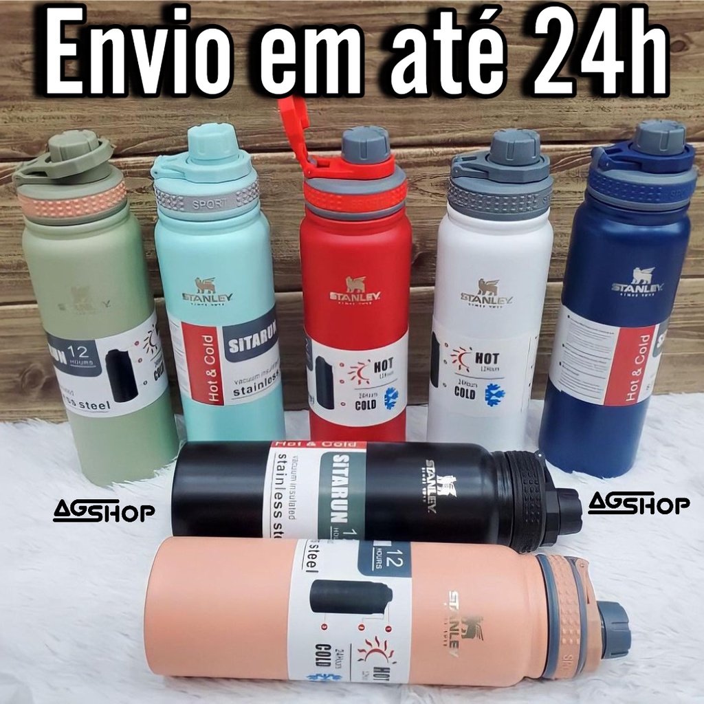 Garrafa Térmica Stan.ley 750ml Isolada a Vácuo dupla camada De Aço Inox Portátil Para Academia esporte escola camping agua