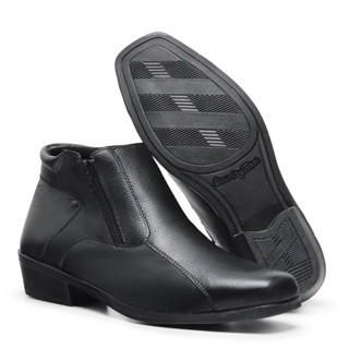 Bota Country Masculina Em Couro Cano Curto 202 Preto