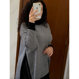 Novo casaco feminino de lã misturada, moda outono, inverno e outono e  elegante mãe de gola alta xadrez slim-fit longo casaco feminino de lã de  tweed