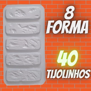 8 Formas de Plástico Abs Tijolinho Solto Rústico 3d Gesso- Cimento - Argamassa e Flexível