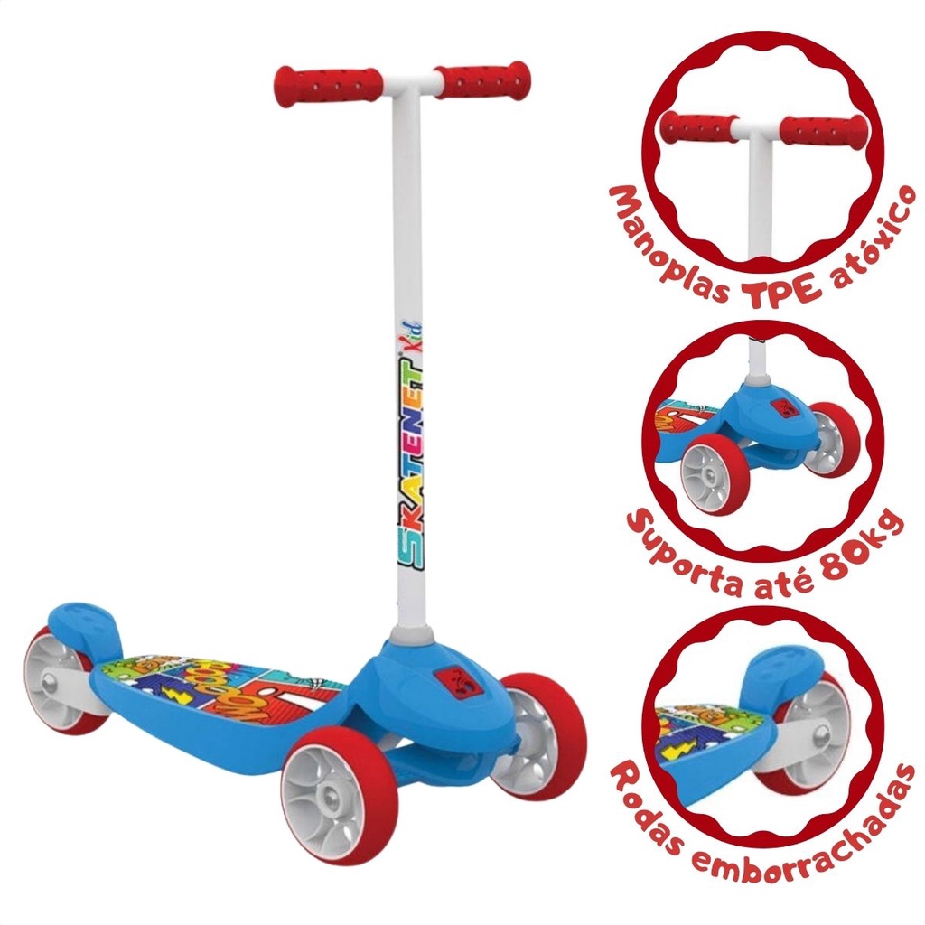 Patinete Para Criança Menino Skatenet Infantil Bandeirante | Shopee Brasil