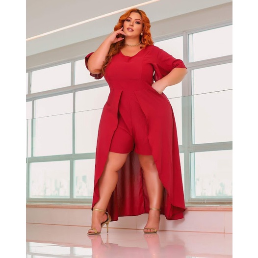 Plus size red dress best sale with sleeves