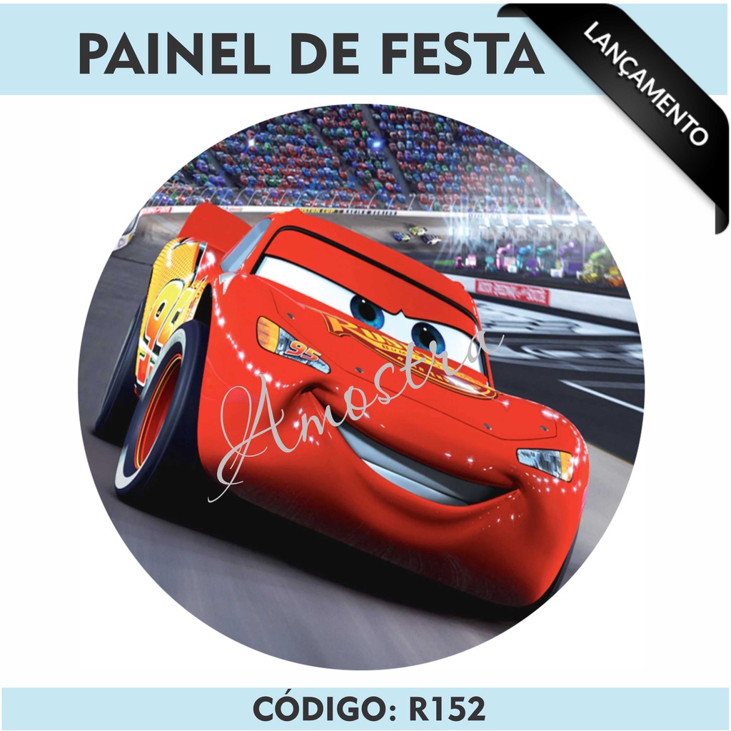 Painel Redondo Festa Diâmetro 150 Tema: CARROS DISNEY