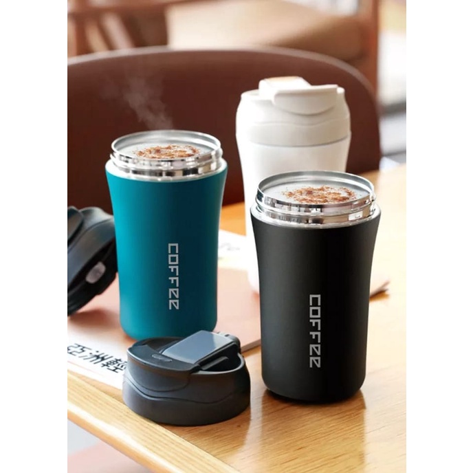 Copo Térmico Para Café De Aço Inoxidável Com Canudo Tampa de alta vedação