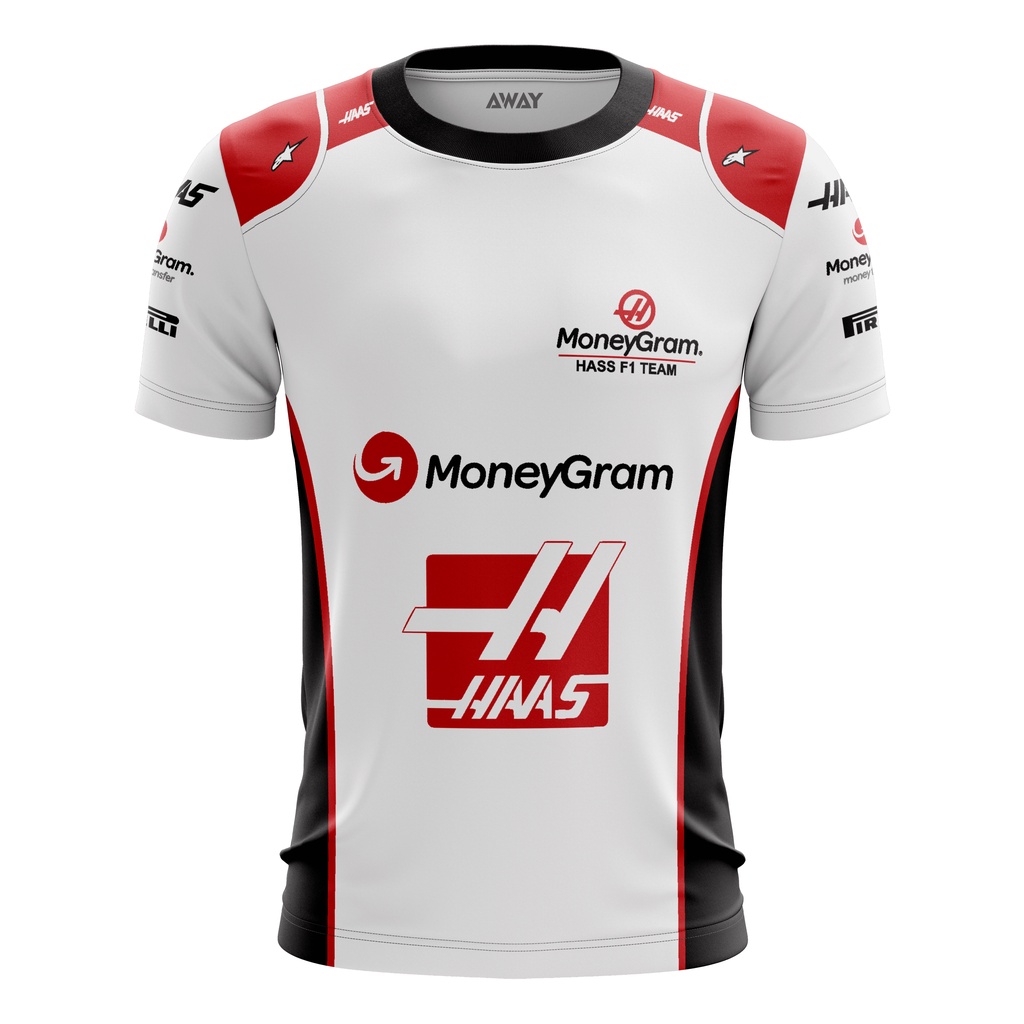 camisa-camiseta-formula-1-equipe-hass-2023-corrida-adulto-infantil