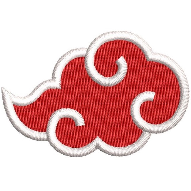 Patch bordado termocolante nuvem akatsuki naruto