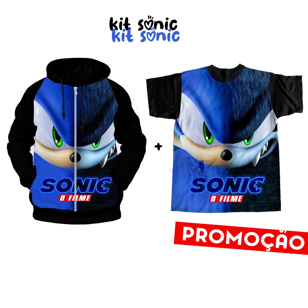 CAMISETA INFANTIL/ ADULTO SONIC CORRENDO SUBLIMAÇÃO