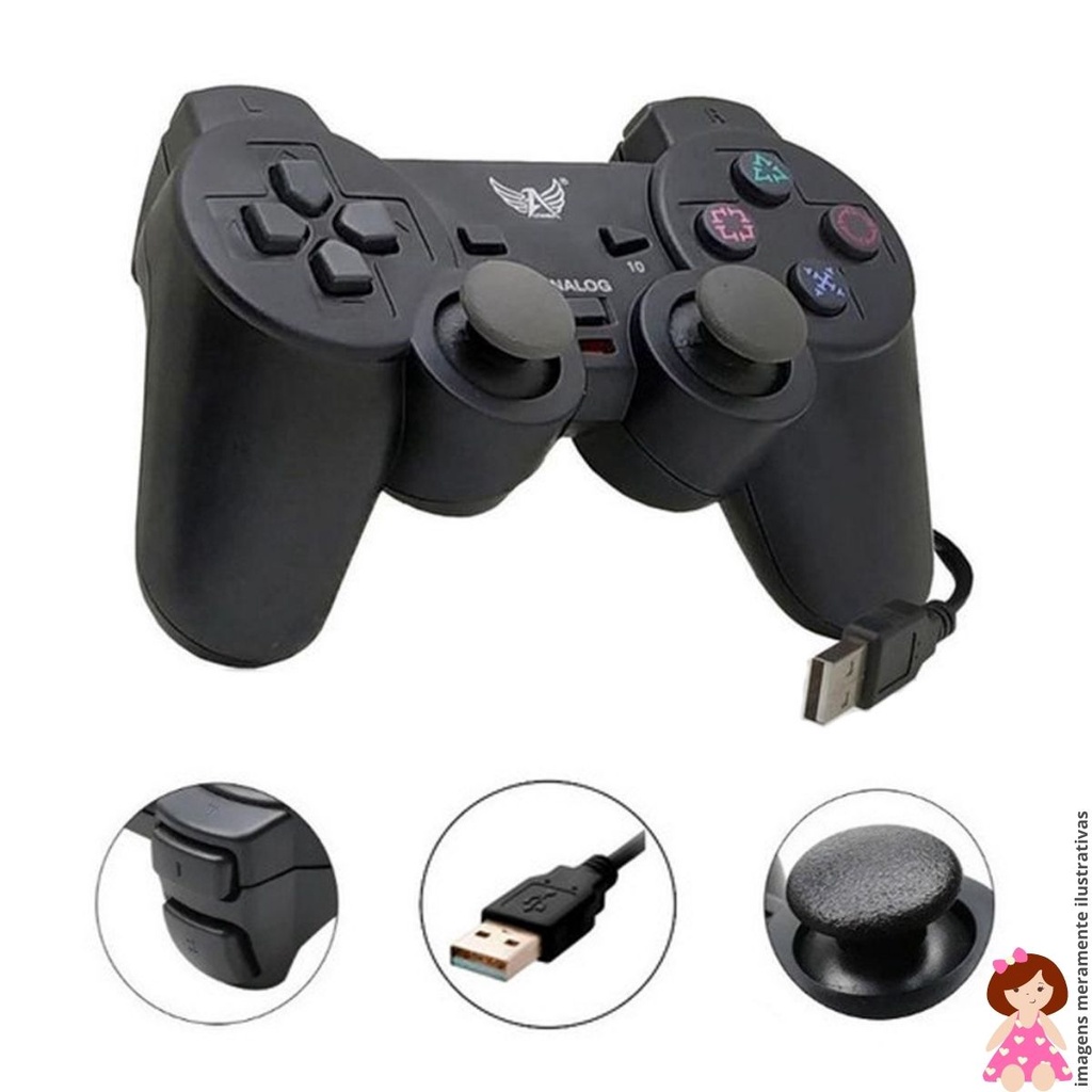 Controle Joystick Usb Para Computador Game Jogos Diversão