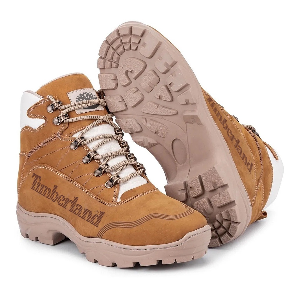 Bota Caterpillar de Couro Coturno Masculino Ref. 2190 Cor Castor