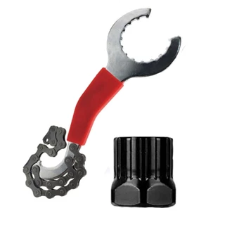 Chave Extrator Saca Catraca K7 Roda Livre Cassete Kenli Kl-9715a + Chave Extrator De Cassete E Disco Catraca Roda Livre Bike