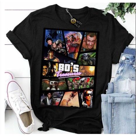 Camiseta Básica Algodão Unissex Filmes Anos 80 Moda Tumblr